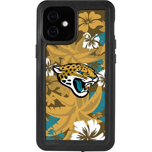 NFL Jacksonville Jaguars Tropical Print iPhone 12 Mini Waterproof Case