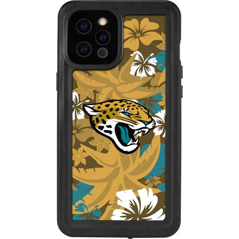 NFL Jacksonville Jaguars Tropical Print iPhone 12 Pro Max Waterproof Case