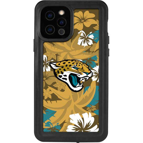NFL Jacksonville Jaguars Tropical Print iPhone 12 Pro Waterproof Case