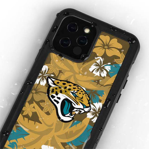 NFL Jacksonville Jaguars Tropical Print iPhone 12 Pro Waterproof Case