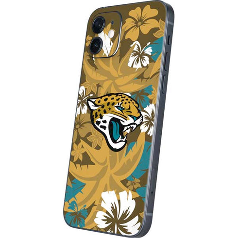 NFL Jacksonville Jaguars Tropical Print iPhone 12 Skin