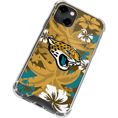 NFL Jacksonville Jaguars Tropical Print iPhone 13 Clear Case