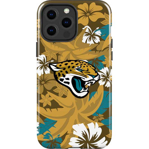 NFL Jacksonville Jaguars Tropical Print iPhone 13 Pro Max Impact Case
