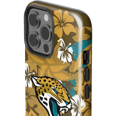 NFL Jacksonville Jaguars Tropical Print iPhone 13 Pro Max Impact Case