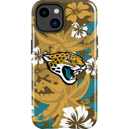NFL Jacksonville Jaguars Tropical Print iPhone 14 Plus Impact Case