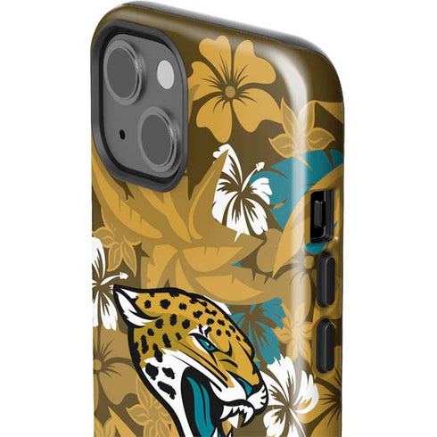 NFL Jacksonville Jaguars Tropical Print iPhone 15 Plus Impact Case