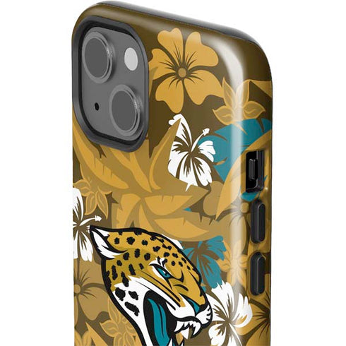 NFL Jacksonville Jaguars Tropical Print iPhone 15 Impact Case