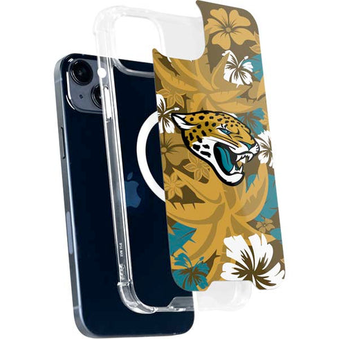 NFL Jacksonville Jaguars Tropical Print iPhone 15 Plus MagSafe Case