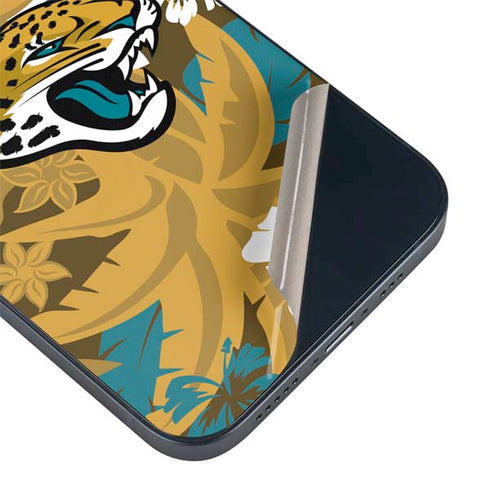 NFL Jacksonville Jaguars Tropical Print iPhone 15 Plus Skin