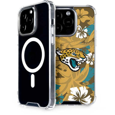 NFL Jacksonville Jaguars Tropical Print iPhone 15 Pro MagSafe Case