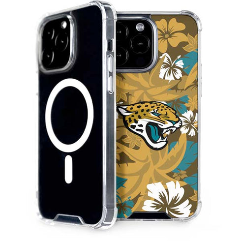 NFL Jacksonville Jaguars Tropical Print iPhone 15 Pro Max MagSafe Case