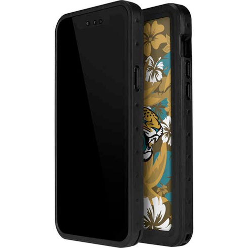 NFL Jacksonville Jaguars Tropical Print iPhone 14 Pro Max Waterproof Case