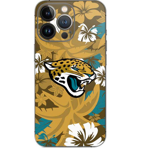 NFL Jacksonville Jaguars Tropical Print iPhone 14 Pro Skin