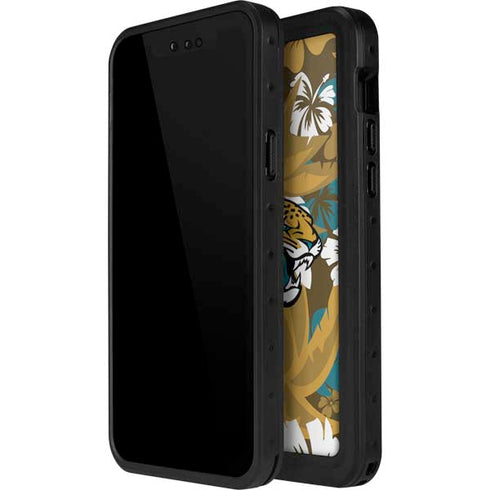 NFL Jacksonville Jaguars Tropical Print iPhone 15 Waterproof Case