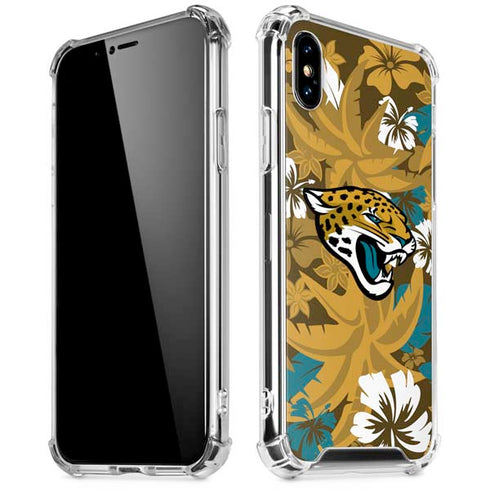NFL Jacksonville Jaguars Tropical Print iPhone X/XS Clear Case