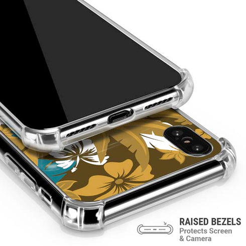NFL Jacksonville Jaguars Tropical Print iPhone X/XS Clear Case