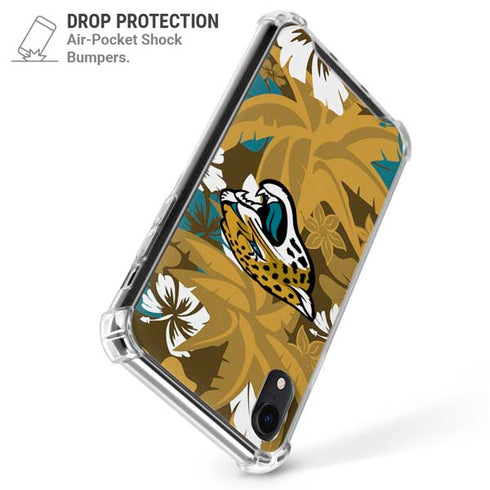 NFL Jacksonville Jaguars Tropical Print iPhone XR Clear Case