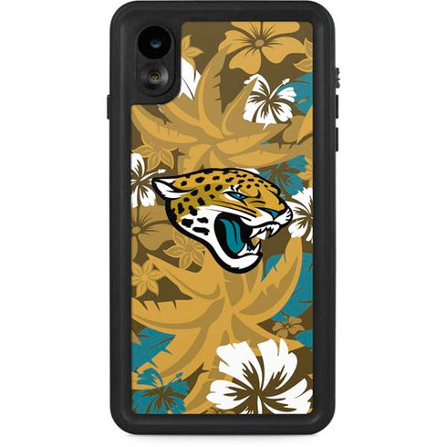 NFL Jacksonville Jaguars Tropical Print iPhone XR Waterproof Case