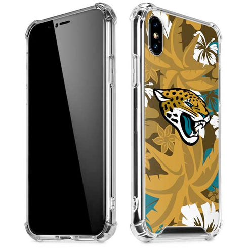 NFL Jacksonville Jaguars Tropical Print iPhone XS Max Clear Case