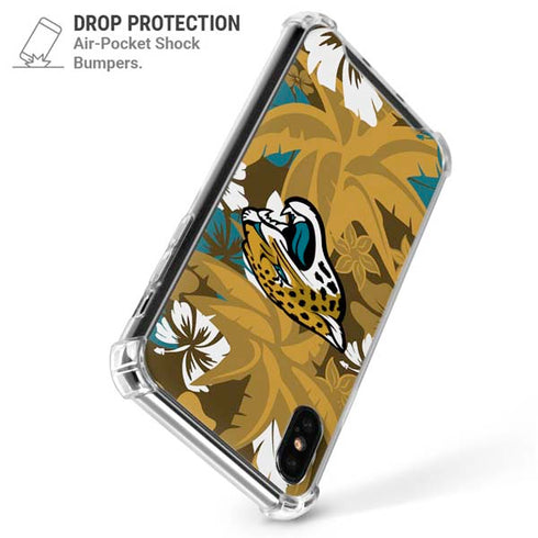 NFL Jacksonville Jaguars Tropical Print iPhone XS Max Clear Case