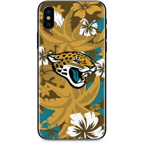 NFL Jacksonville Jaguars Tropical Print iPhone XS Skin