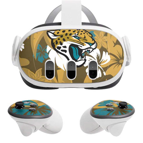 NFL Jacksonville Jaguars Tropical Print Meta Quest 3 Skin
