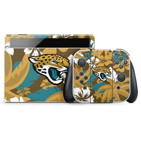 NFL Jacksonville Jaguars Tropical Print Nintendo Switch OLED (2021) Skin