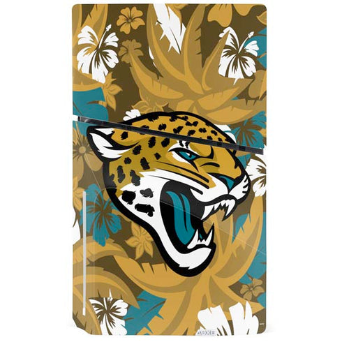 NFL Jacksonville Jaguars Tropical Print PS5 Slim Disk Console Skin