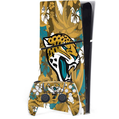 NFL Jacksonville Jaguars Tropical Print PS5 Slim Digital Edition Console Skin