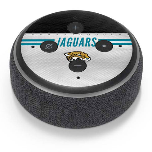 NFL Jacksonville Jaguars White Striped Amazon Echo Dot Skin