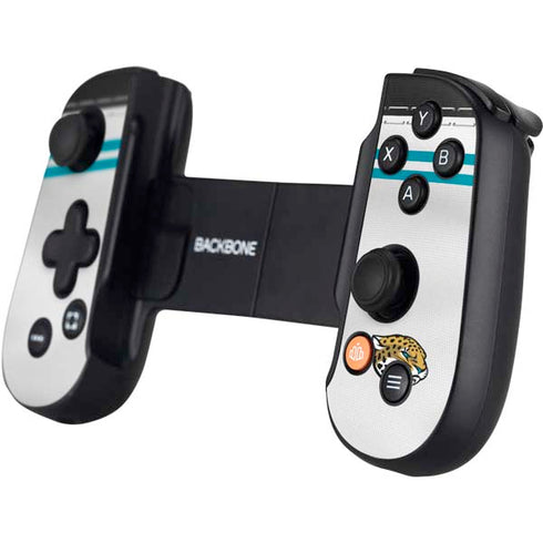 NFL Jacksonville Jaguars White Striped Backbone One for iPhone Game Controller Skin