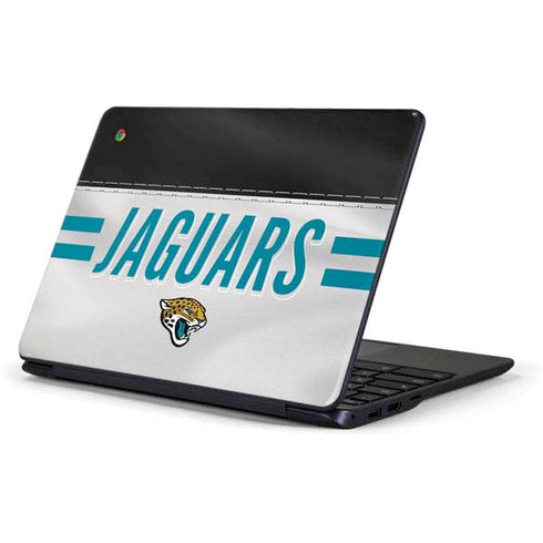 NFL Jacksonville Jaguars White Striped Samsung Chromebook Skin