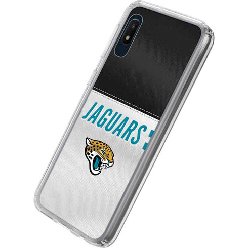 NFL Jacksonville Jaguars White Striped Galaxy A10e Clear Case