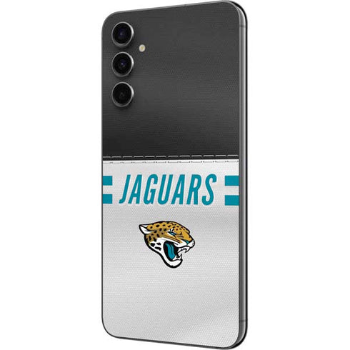 NFL Jacksonville Jaguars White Striped Galaxy A14 5G Skin