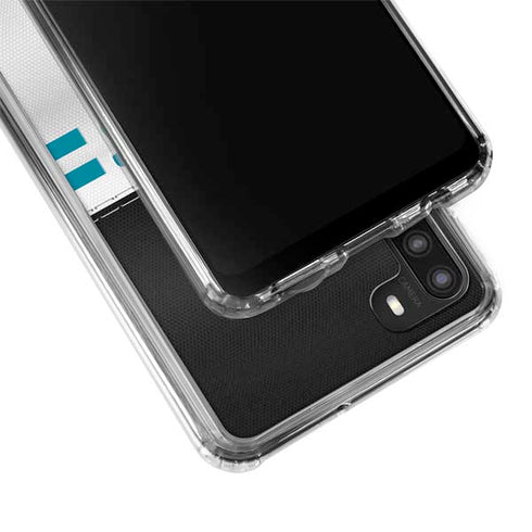 NFL Jacksonville Jaguars White Striped Galaxy A21 Clear Case