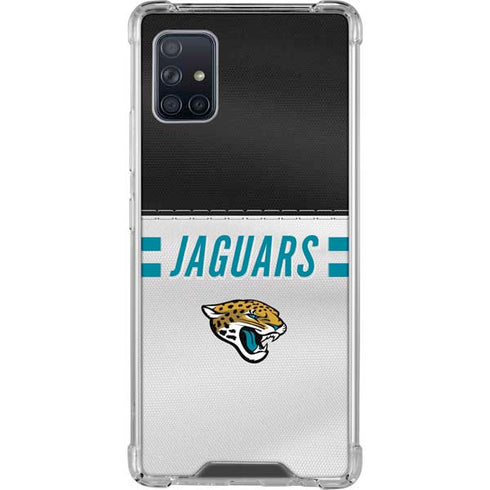 NFL Jacksonville Jaguars White Striped Galaxy A51 5G Clear Case