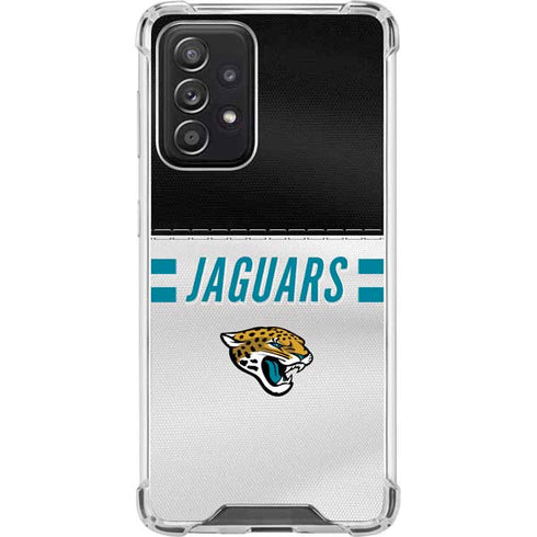 NFL Jacksonville Jaguars White Striped Galaxy A52 5G Clear Case