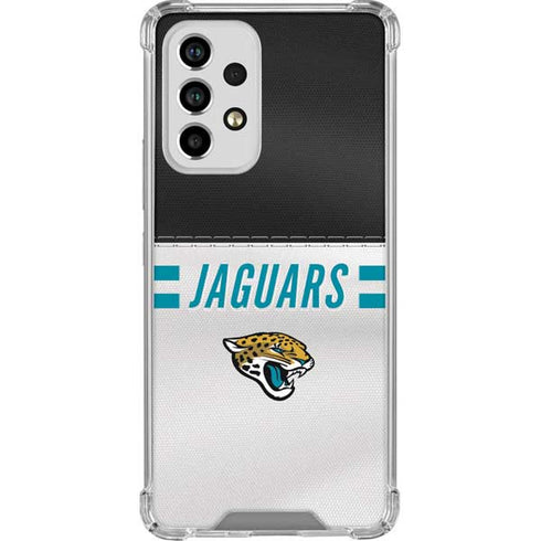 NFL Jacksonville Jaguars White Striped Galaxy A53 5G Clear Case