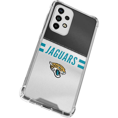 NFL Jacksonville Jaguars White Striped Galaxy A53 5G Clear Case