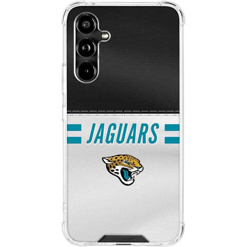 NFL Jacksonville Jaguars White Striped Galaxy A54 5G Clear Case