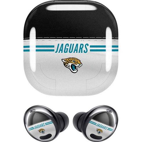 NFL Jacksonville Jaguars White Striped Galaxy Buds Pro Skin