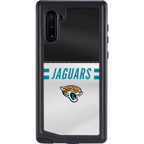NFL Jacksonville Jaguars White Striped Galaxy Note 10 Waterproof Case