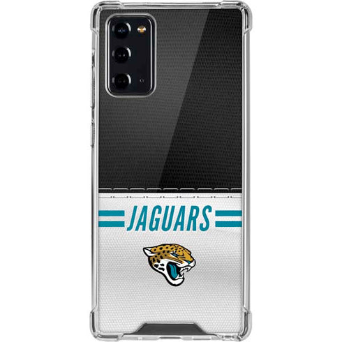 NFL Jacksonville Jaguars White Striped Galaxy Note20 5G Clear Case