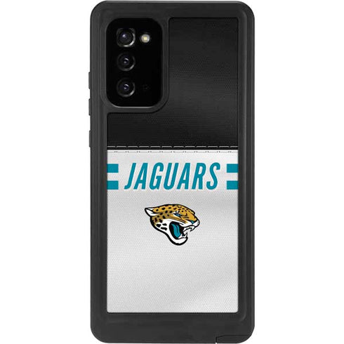 NFL Jacksonville Jaguars White Striped Galaxy Note20 5G Waterproof Case