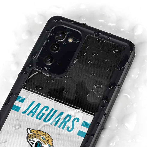 NFL Jacksonville Jaguars White Striped Galaxy Note20 5G Waterproof Case