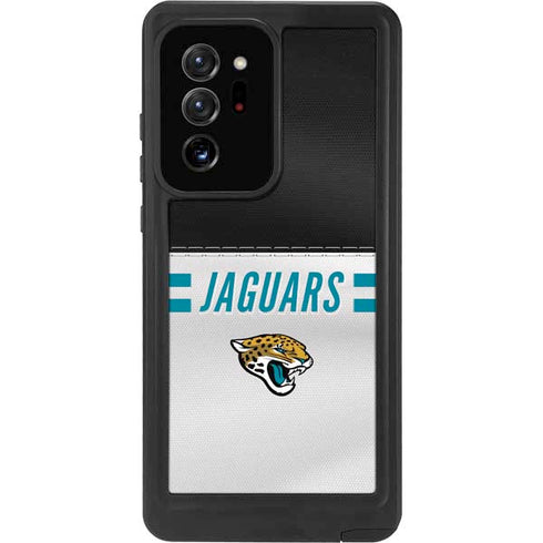 NFL Jacksonville Jaguars White Striped Galaxy Note20 Ultra 5G Waterproof Case