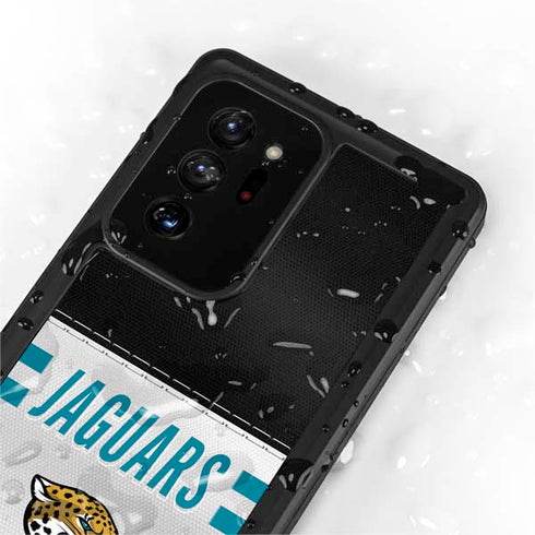 NFL Jacksonville Jaguars White Striped Galaxy Note20 Ultra 5G Waterproof Case