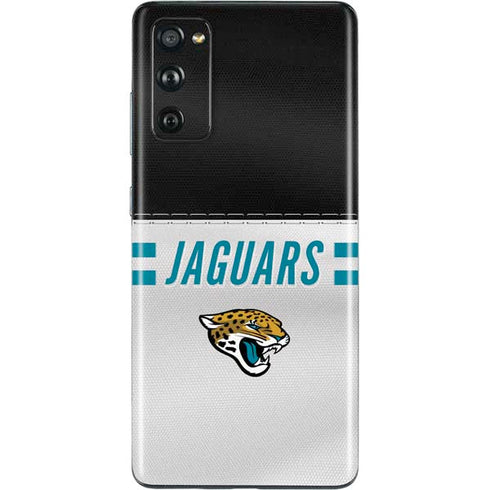 NFL Jacksonville Jaguars White Striped Galaxy S20 Fan Edition Skin
