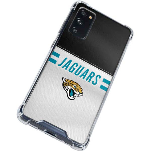 NFL Jacksonville Jaguars White Striped Galaxy S20 FE Clear Case