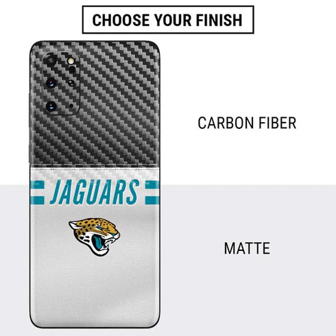 NFL Jacksonville Jaguars White Striped Galaxy S20 Plus Skin